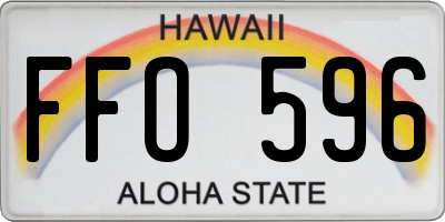 HI license plate FFO596