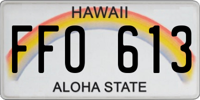 HI license plate FFO613