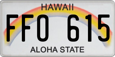 HI license plate FFO615