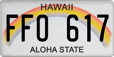 HI license plate FFO617