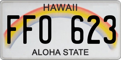 HI license plate FFO623