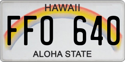 HI license plate FFO640