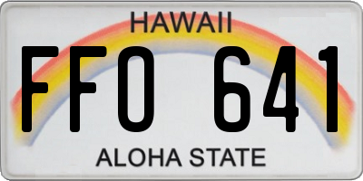 HI license plate FFO641