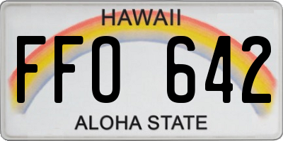 HI license plate FFO642