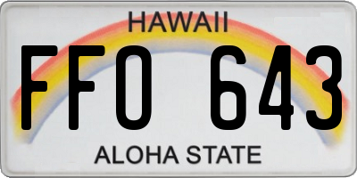 HI license plate FFO643