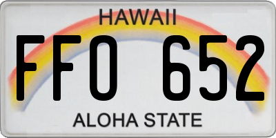 HI license plate FFO652