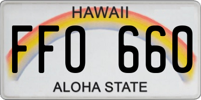 HI license plate FFO660