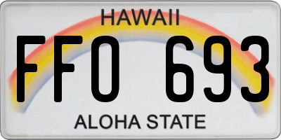 HI license plate FFO693