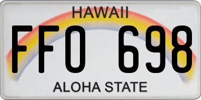 HI license plate FFO698