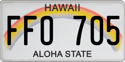 HI license plate FFO705