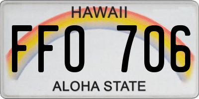 HI license plate FFO706