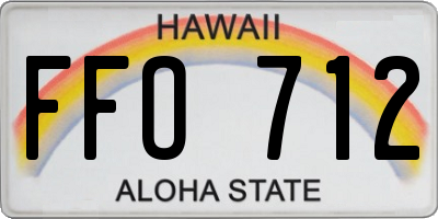 HI license plate FFO712