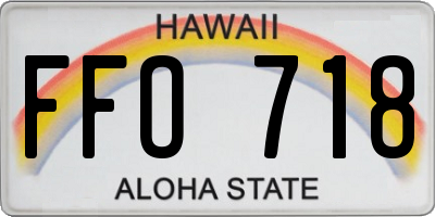 HI license plate FFO718