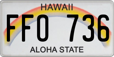 HI license plate FFO736