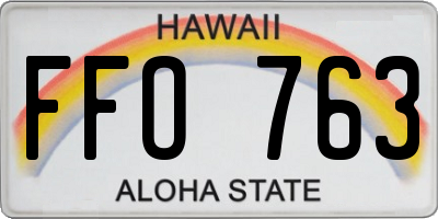 HI license plate FFO763