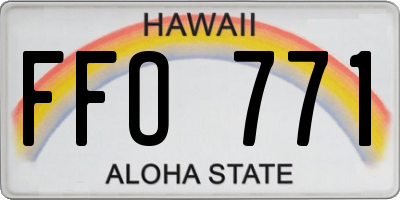 HI license plate FFO771