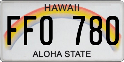 HI license plate FFO780