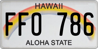 HI license plate FFO786