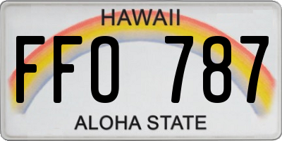 HI license plate FFO787