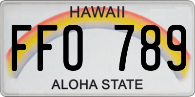 HI license plate FFO789