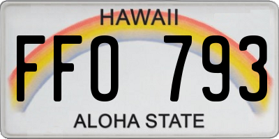 HI license plate FFO793