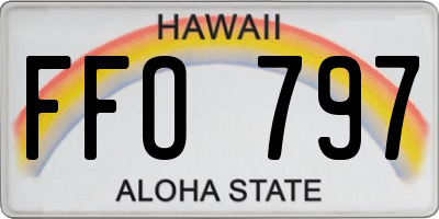 HI license plate FFO797