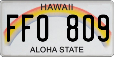 HI license plate FFO809