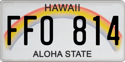 HI license plate FFO814