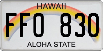 HI license plate FFO830