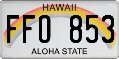 HI license plate FFO853