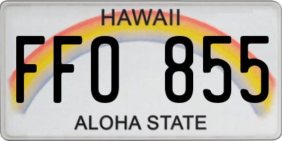 HI license plate FFO855