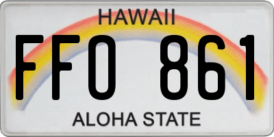 HI license plate FFO861
