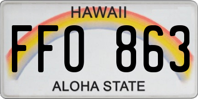 HI license plate FFO863