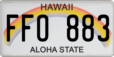 HI license plate FFO883