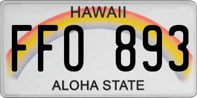 HI license plate FFO893