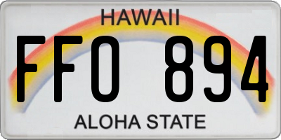HI license plate FFO894