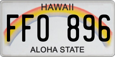 HI license plate FFO896