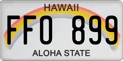 HI license plate FFO899