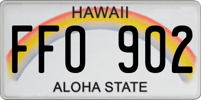 HI license plate FFO902