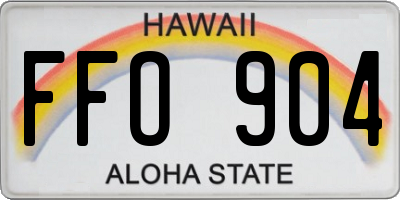 HI license plate FFO904