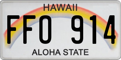 HI license plate FFO914