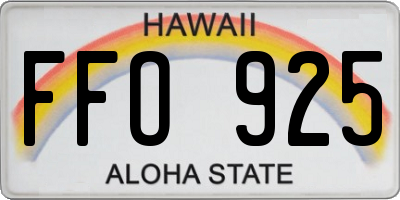 HI license plate FFO925