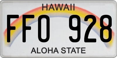 HI license plate FFO928