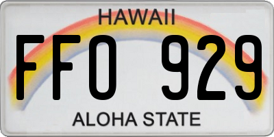 HI license plate FFO929