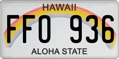 HI license plate FFO936