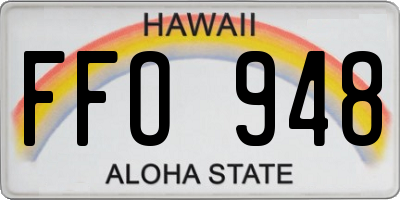 HI license plate FFO948