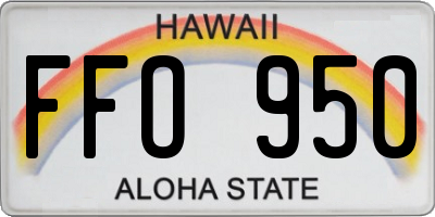 HI license plate FFO950