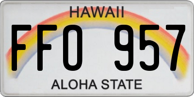 HI license plate FFO957