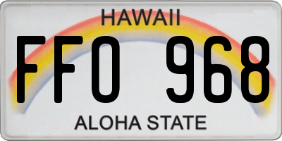 HI license plate FFO968