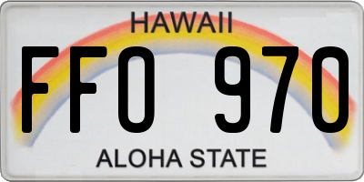 HI license plate FFO970